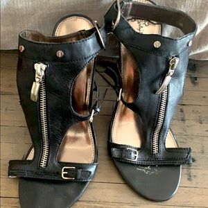 Harley Davidson black stiletto sandals. Hardly worn.